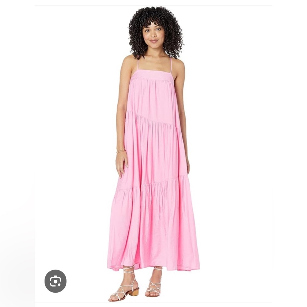 Moon Riber hot pink tiered maxi sundress